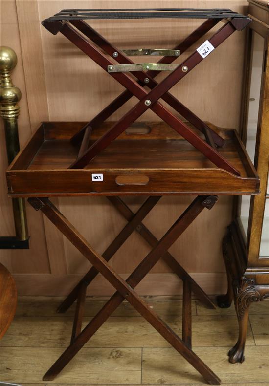A 19th century mahogany butlers tray,